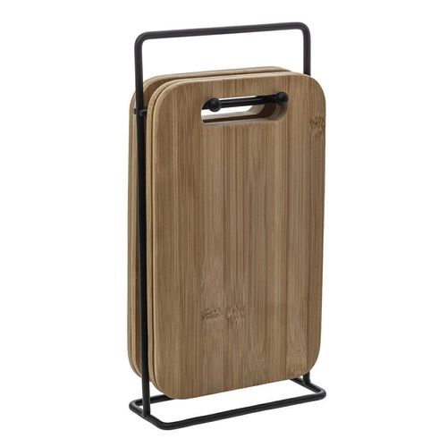 Sada 4 bambusových prkének na krájení se stojanem 5five simply smart do kuchyně