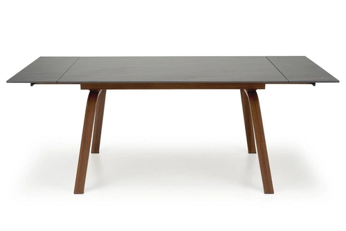 Rozkládací jídelní stůl Nozel černý mramor 140–200 cm moderní do jídelny a obýváku žulový