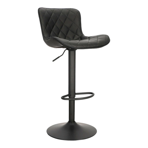 Barová židle Aland černá moderní s opěrkou otočná výškově nastavitelná do kuchyně a k ostrůvku Intesi