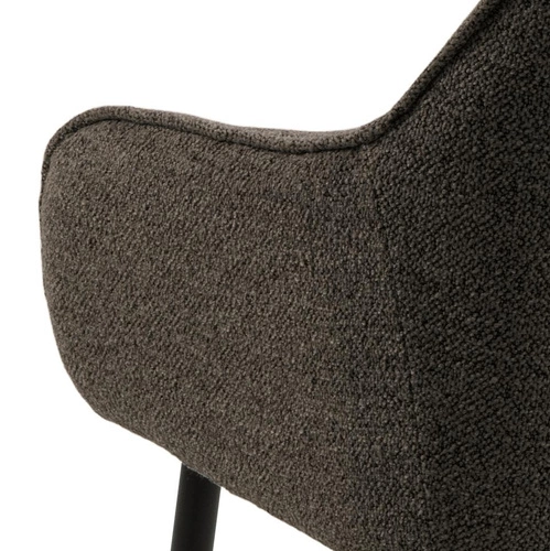 Čalouněná jídelní židle Brooke hnědá s područkami moderní Actona