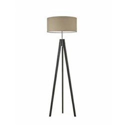 Stojací dřevěná lampa HAITI béžové stínidlo glamour do obýváku a ložnice Lysne 138 cm