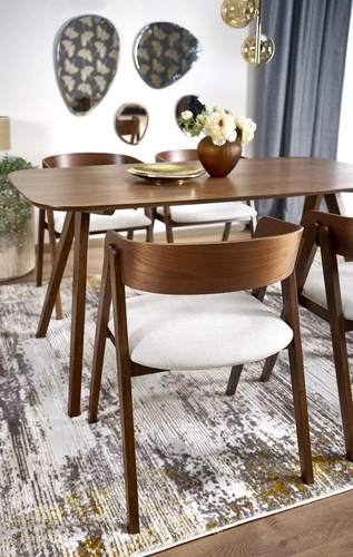 Jídelní stůl Fido 160 cm ořechový moderní obdélníkový, dřevěný, snadno čistitelný Intesi