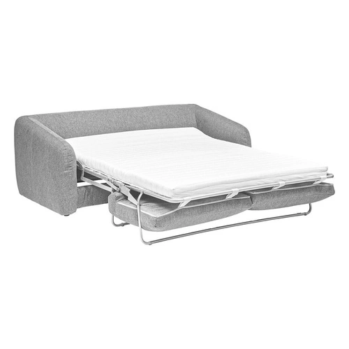 Rozkládací sametová pohovka Guppy pro 3 osoby světle šedá skandinávský styl do obýváku Atmosphera