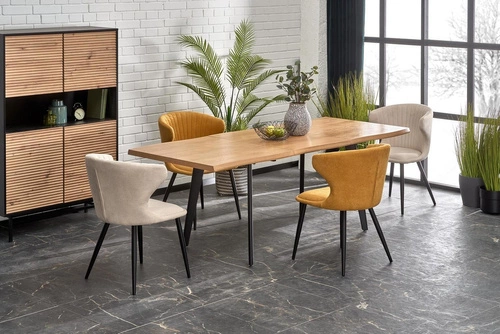 Rozkládací jídelní stůl Sonik 2 dub přírodní černé nohy moderní 150–210 cm Intesi