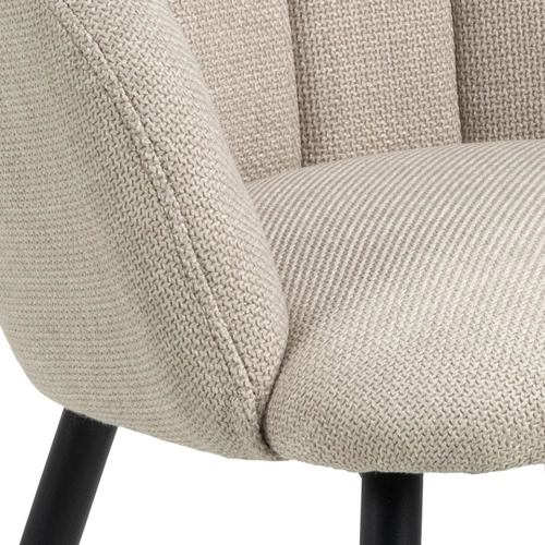 Čalouněná jídelní židle Daniella béžová Actona s područkami na černých nohách