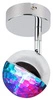 Nástěnné svítidlo 1x3W LED rgb s kulatou hlavou 1e s kloubovým systémem kd chrom