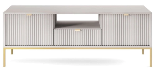 Šedá/zlatá Delicious s drážkovanými čely sada nábytku do obývacího pokoje