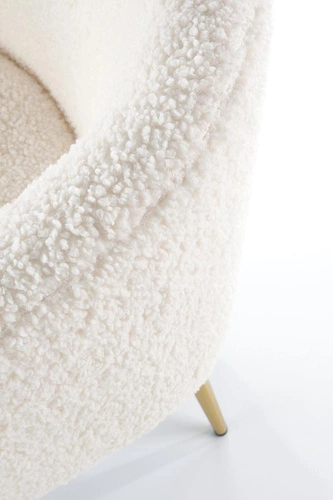 Relaxační křeslo Eder krémový samet do obýváku moderní s područkami Intesi