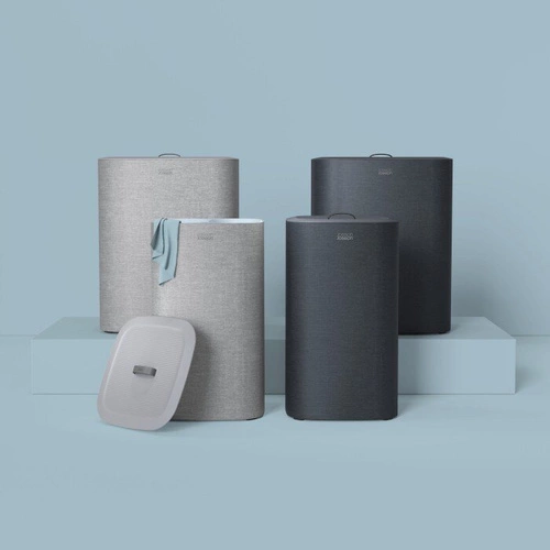 Joseph Joseph Tota moderní dvoukomorový koš na prádlo 60 l s víkem do koupelny černý