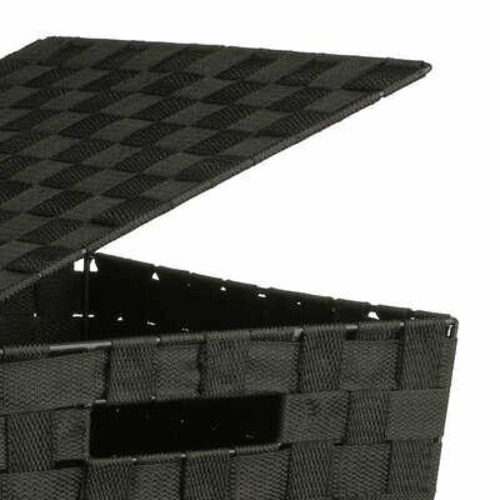 Černý kovový koš na prádlo 30L s úchyty do koupelny moderní 5five