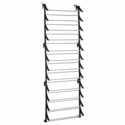 Černý závěsný botník na dveře Bulky 5five simply smart, 11 polic, vysoký, moderní