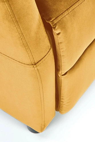 Rozkládací křeslo do obýváku Dativo žlutý samet moderní s funkcí spaní Intesi