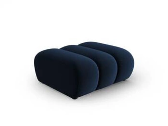 Velnurová taburetka Lupine Royal Blue do obýváku a ložnice, čtvercová, modrá, glamour 90x87 cm