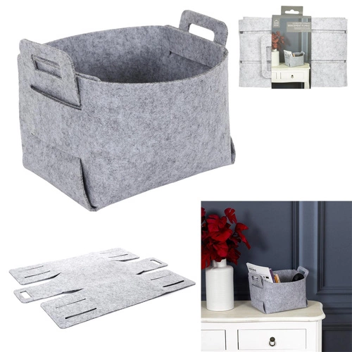 Intesi skládací filcový koš na drobnosti šedý S moderní