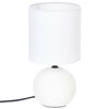 Noční lampička do ložnice Timeo Atmosphera moderní bílá keramická s textilním stínidlem 25 cm
