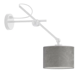 Nástěnná lampa HAMILTON VELUR šedý samet moderní do ložnice a obýváku LYSNE