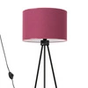 Stojací lampa do obýváku NEVIA burgund moderní s textilním stínidlem na kovové základně