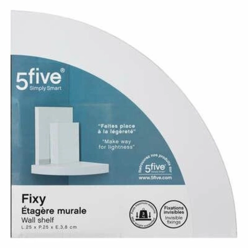 Bílá nástěnná rohová police Fixy 25 cm moderní do obýváku, kuchyně nebo dětského pokoje 5five