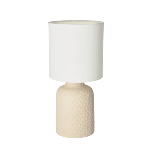 Noční lampička do ložnice Iner béžová keramická s moderním stínidlem CANDELLUX 32 cm