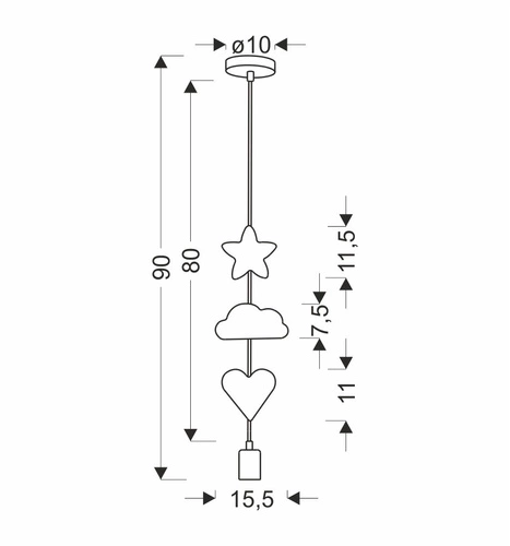 Jednoduchá hcs 1x20W E27 iq dětská závěsná lampa růžová+modrá+bílá