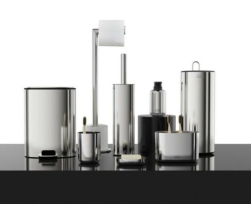 Stojan na toaletní papír Joseph Joseph Easystore Luxe stříbrný nerez moderní do koupelny