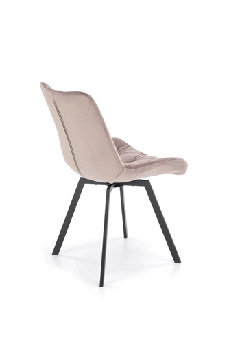 Otočená čalouněná židle Veroniq béžová sametová do jídelny a obýváku moderní Intesi