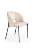 Čalouněná židle Humber béžová do jídelny a obýváku moderní na černých kovových nohách