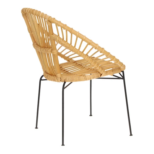 Ratanové relaxační křeslo Keko Atmosphera boho do obýváku na kovových nohách