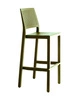 Barová židle Emi 75 cm zelená s opěrkou do kuchyně a jídelny moderní stohovatelná venkovní