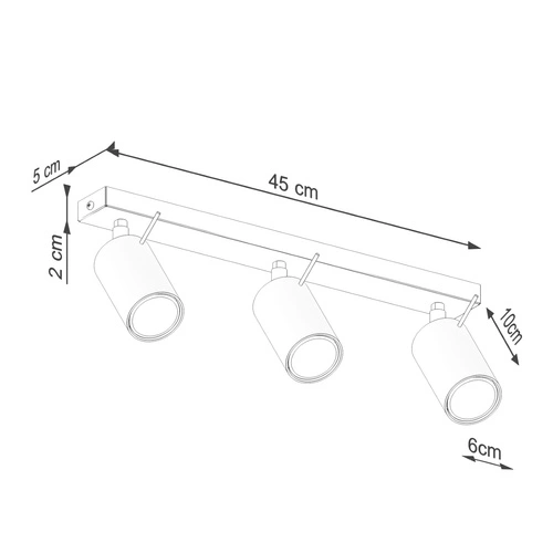 Stropní svítidlo RING 3L červené moderní otočné do obýváku a ložnice