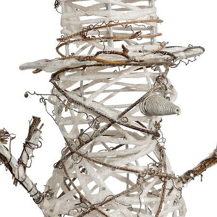 Ratanový sněhulák 40 cm přírodní/bílý