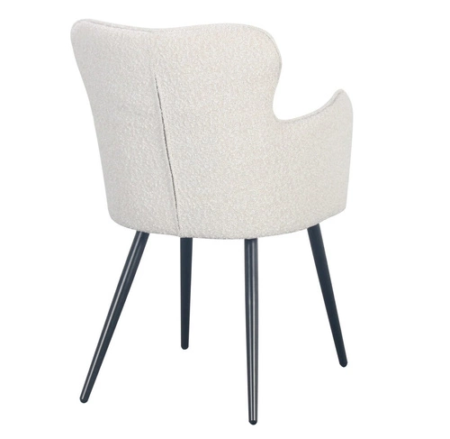 Jídelní židle Cherson Intesi čalouněná látkou teddy bear bílá s područkami moderní