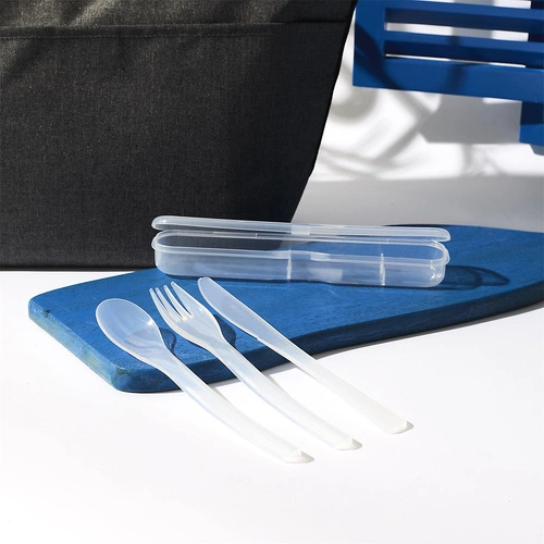 Intesi bílá cestovní sada příborů v plastovém pouzdře na lunchbox a piknik