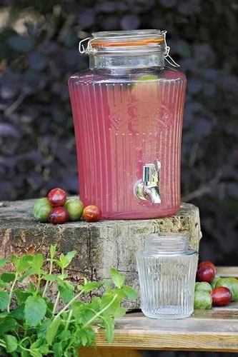 Skleněný nápojový dávkovač s kohoutkem 5l Vintage KILNER na limonádu a zahradní párty