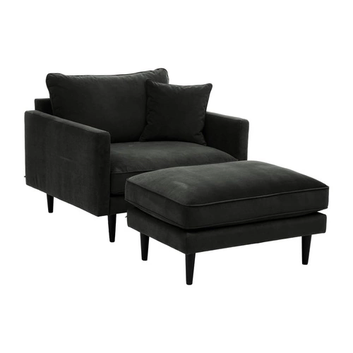 Zelený glamour taburet Candice s dubovými nohami, čalouněný, do obýváku, 91 cm Atmosphera