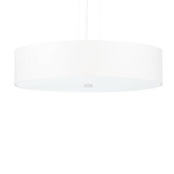 Moderní bílý lustr Skala 50 z textilu, 5 ramen, do obýváku a jídelny