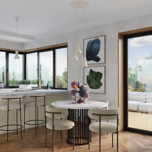 Závěsné loftové svítidlo ESTRIA 3P béžové nad jídelní stůl a do kuchyně 30 cm