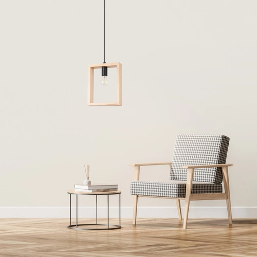 Závěsné svítidlo ARIES skandinávské dřevěné nastavitelné do obýváku a jídelny 24 cm