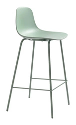 Barová židle Whitby zelená moderní s opěrkou do kuchyně a k ostrůvku, kovová 67 cm