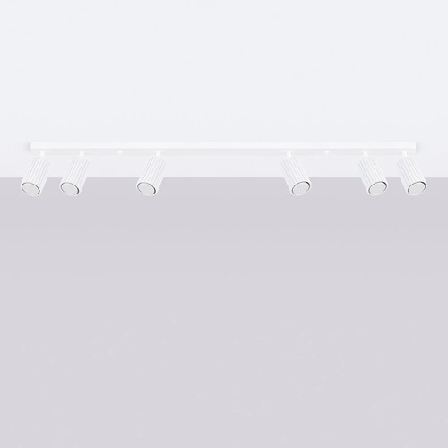 Stropní svítidlo KARBON 6L bílé moderní do obýváku a ložnice s nastavitelným stínidlem