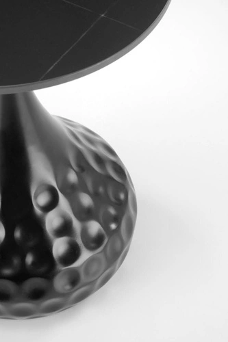 Konferenční stolek Drayden kulatý černý mramor moderní kovový do obýváku 40 cm