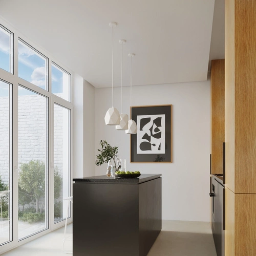 Keramické závěsné svítidlo MINT moderní bílé nad jídelní stůl a do kuchyně