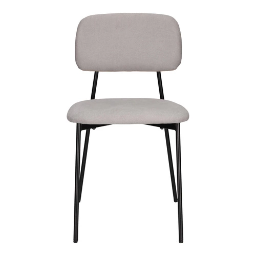 Čalouněná jídelní židle Esther světle šedá moderní skandinávská na kovových nohách