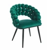 Jídelní židle čalouněná zelený samet s područky Bulle VIC Intesi moderní