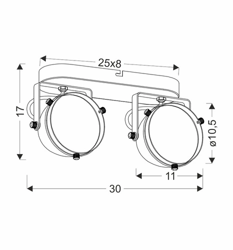 Moderní stropní svítidlo Crazy černé 2bodové do obýváku a kuchyně nastavitelné