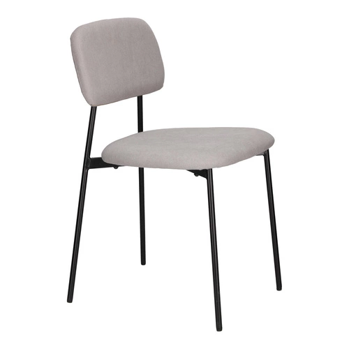 Čalouněná jídelní židle Esther světle šedá moderní skandinávská na kovových nohách