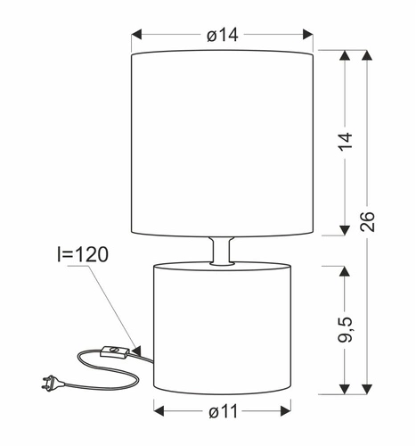 Dina stolní lampa skříňová lampa 1x40W E14 béžová