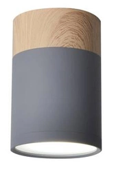Stropní svítidlo Tuba 1x15W GU10 6,8/10 šedá+dřevo