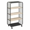 Industriální knihovna na kolečkách Glamm 4úrovňová černá přírodní 5five simply smart