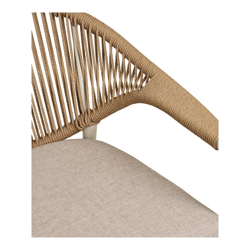 Židle Abela boho do jídelny a na terasu s polštářem písková